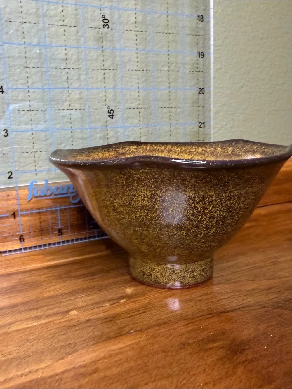 Speckled Ceramic Serving Bowl in Golden Brown